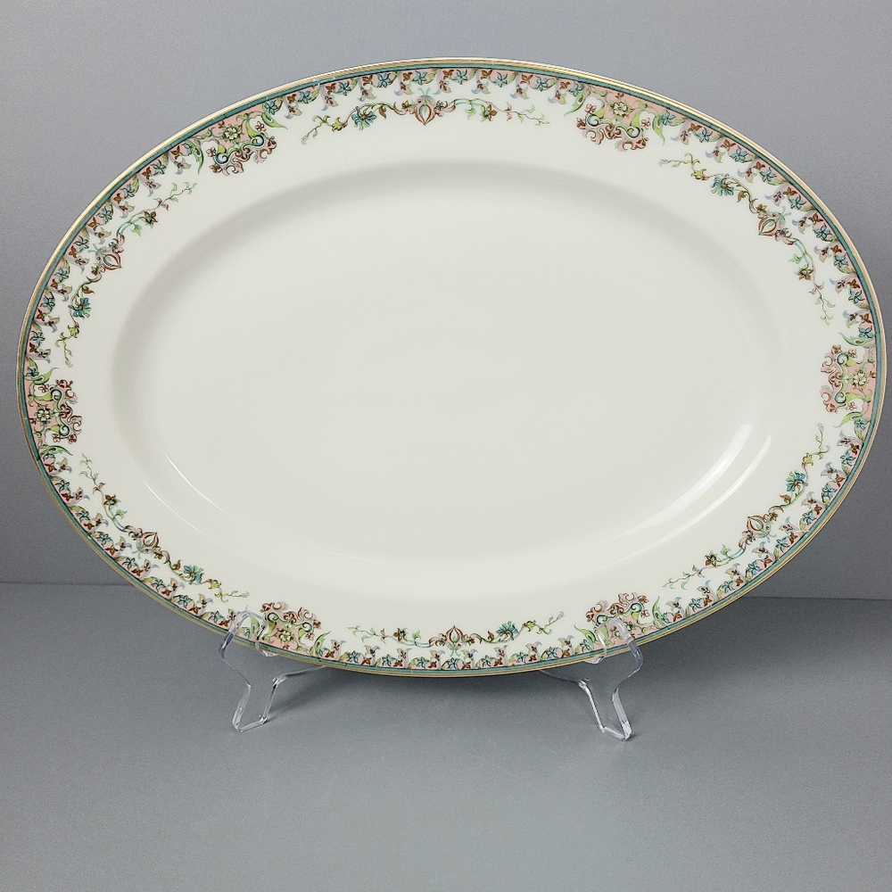 Haviland & Co. Limoges Vintage Floral Trim Very Large Serving Platter